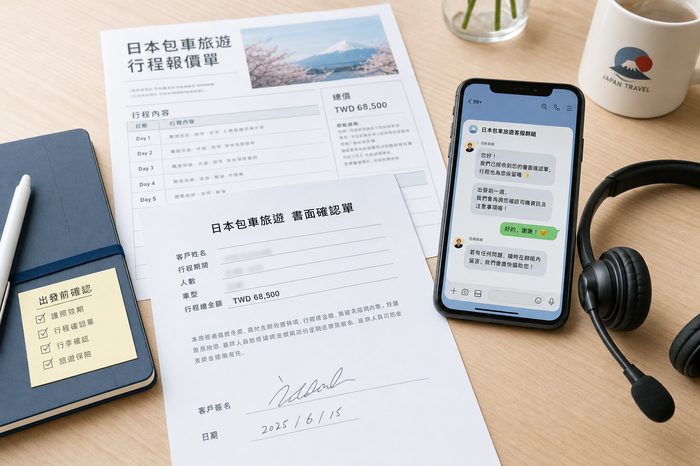 GOJAPAN 書面報價與旅途中支援