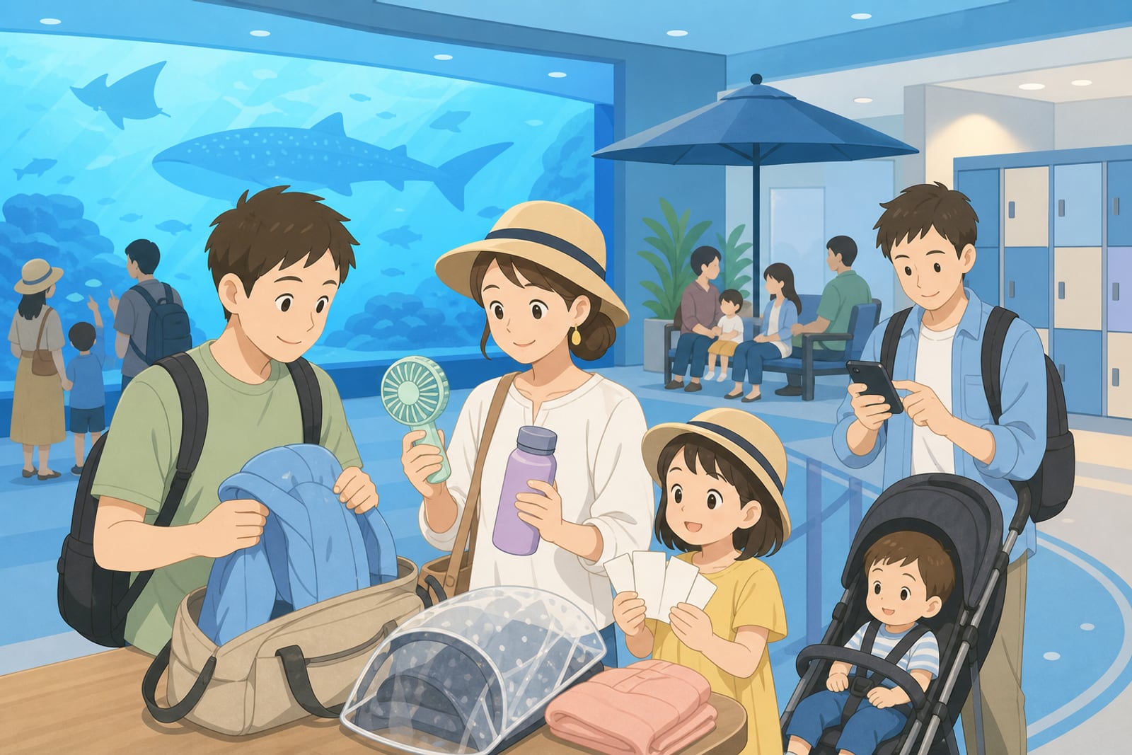 日本水族館夏季行前準備示意圖