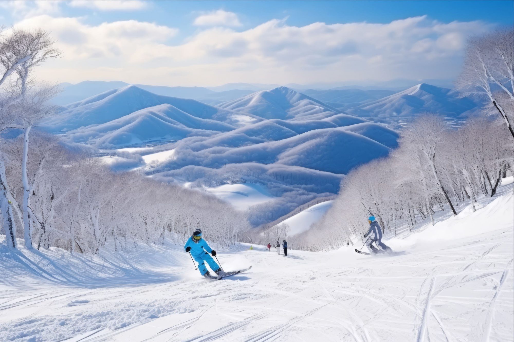 日本冬季雪地交通與旅行景色
