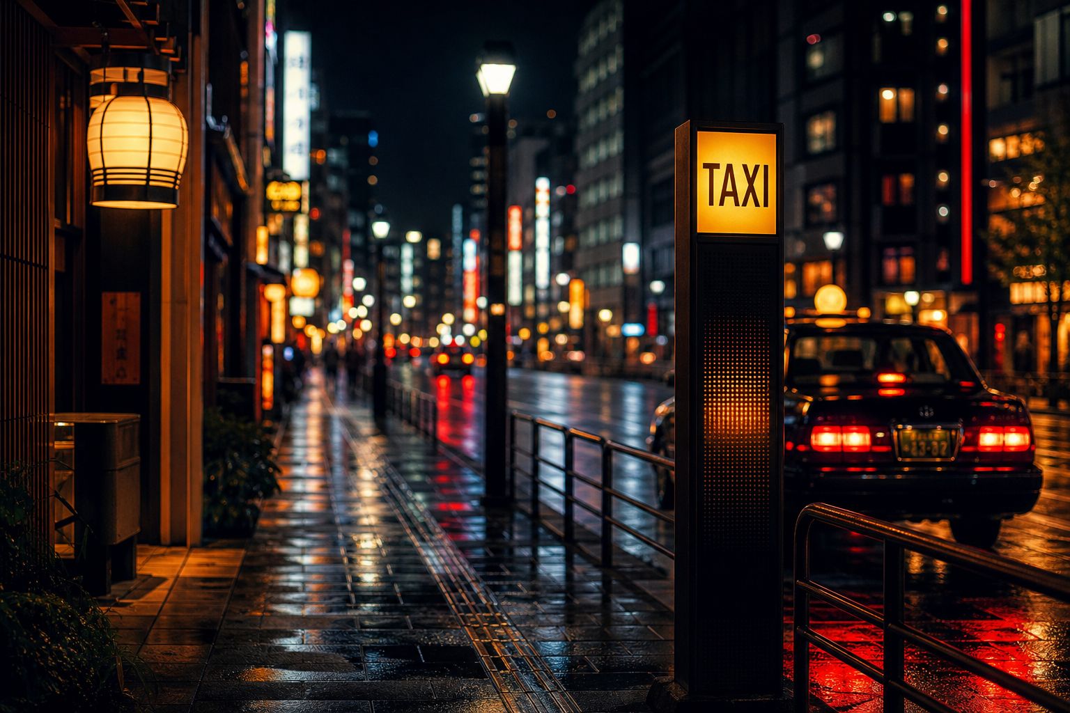 日本夜間市區計程車招呼站