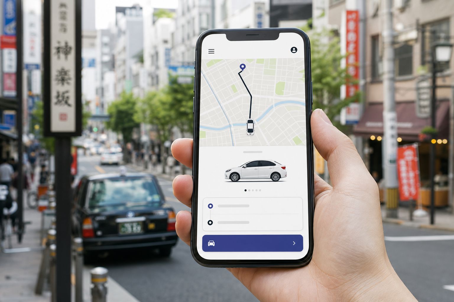 旅客以手機開啟叫車 App