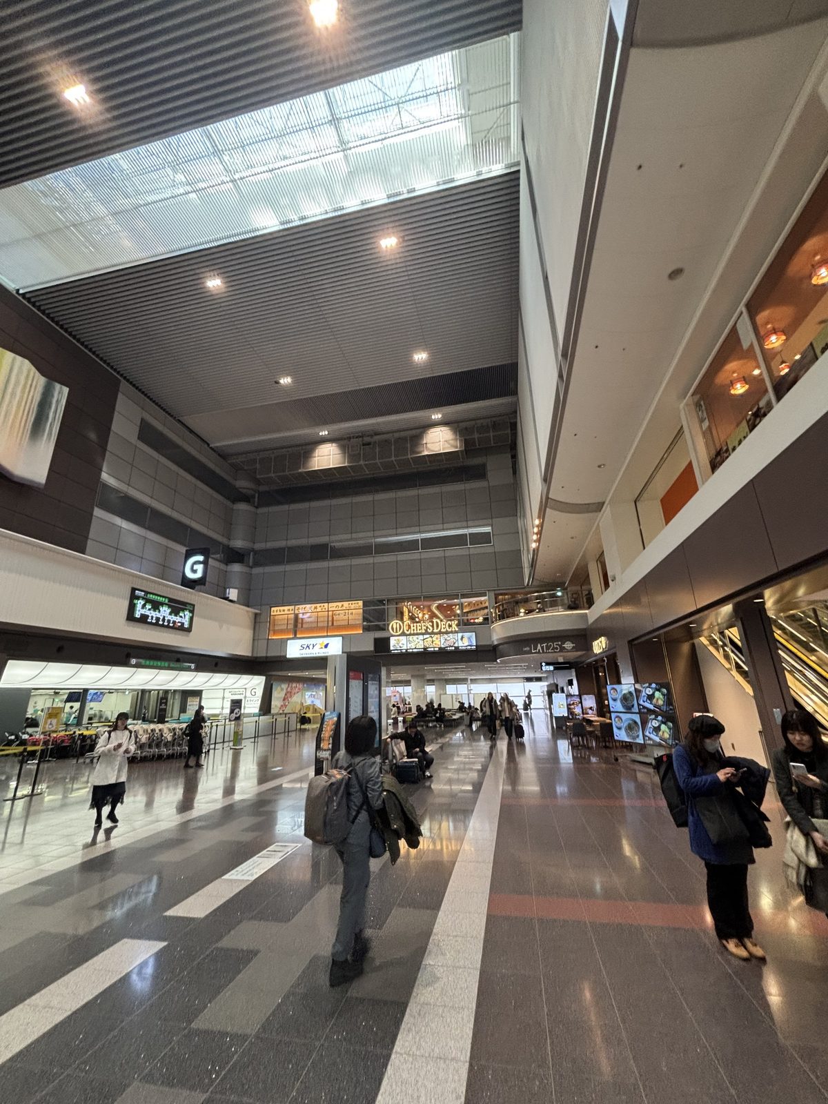 羽田機場航廈寬敞通道與旅客指標