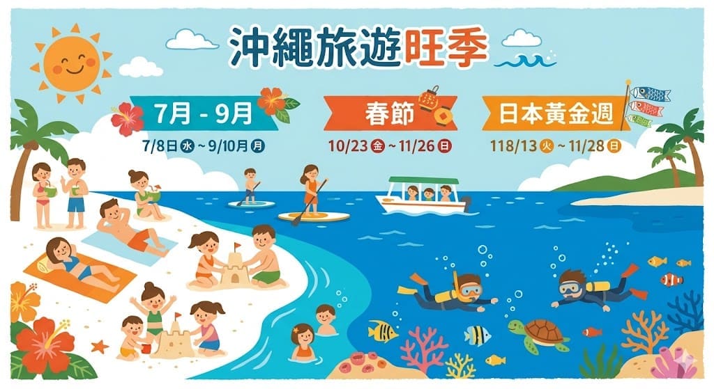 沖繩不同季節的旅遊景色