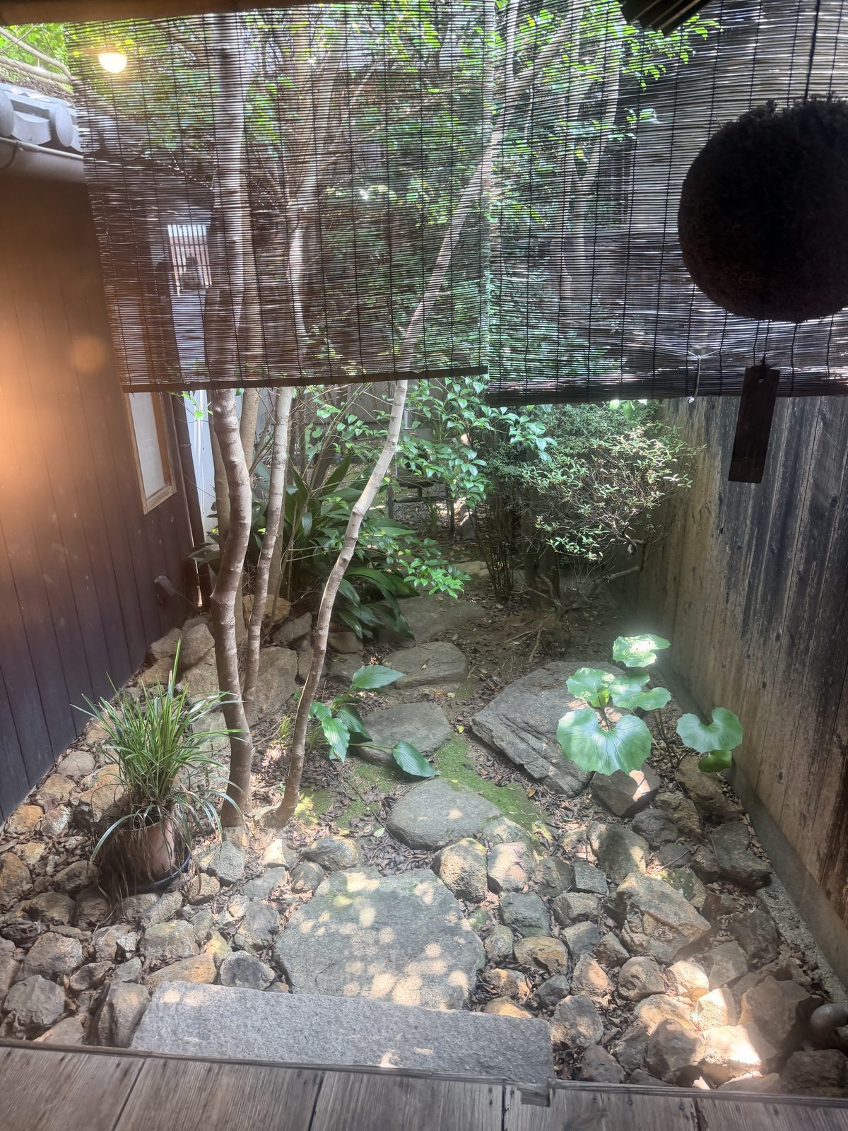 町家茶房的坪庭綠意與日式中庭