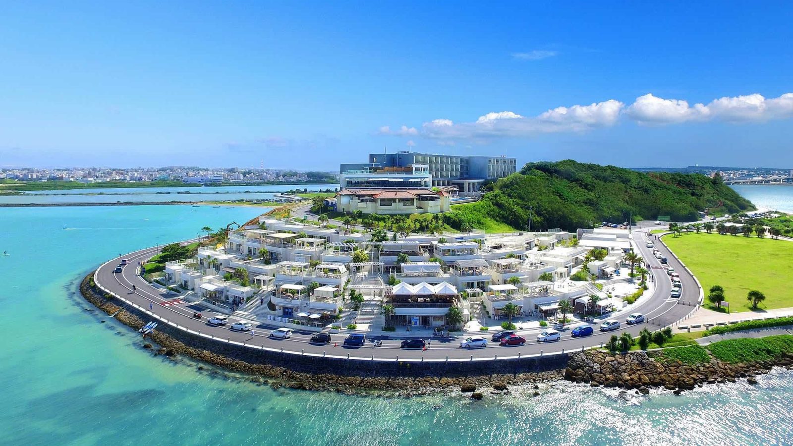瀨長島海風露台與瀨長島飯店空拍全景（官方提供）