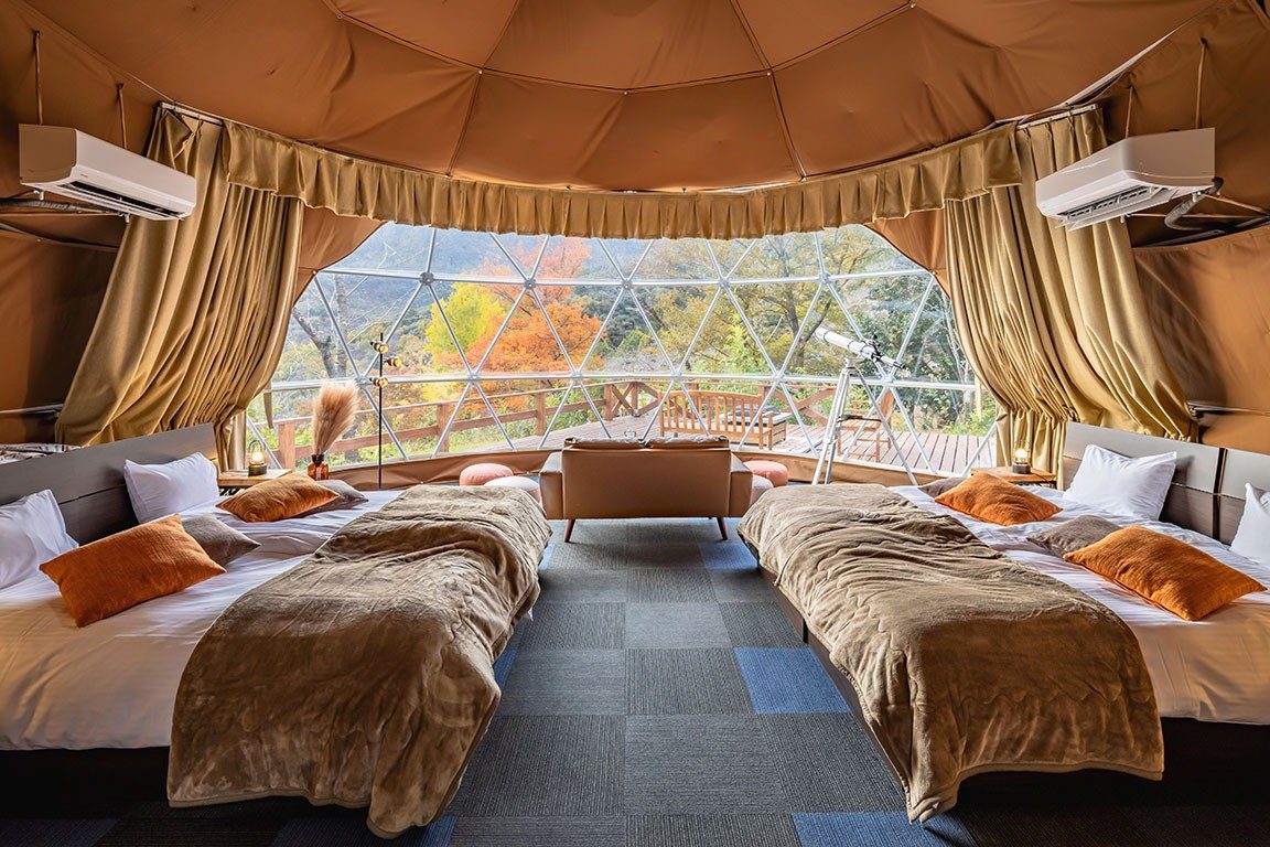 Glamping Hills AURA Terrace 茨城 頂級露台圓頂帳篷的室內