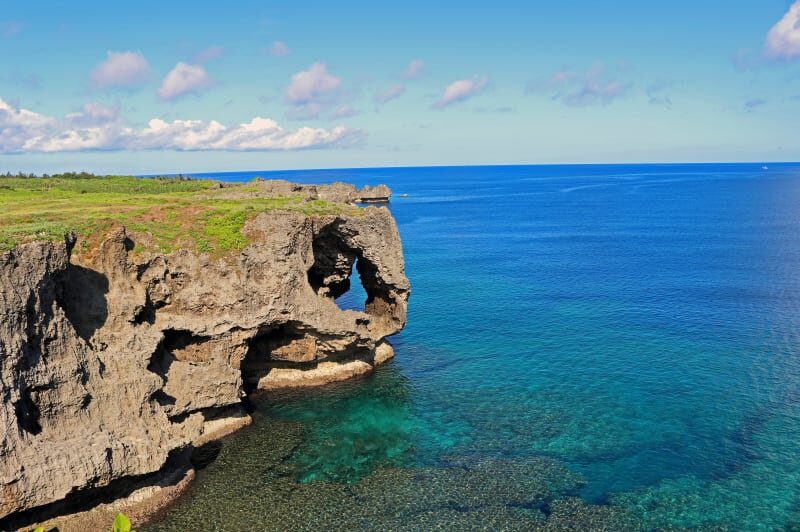 恩納村萬座毛海岸景色