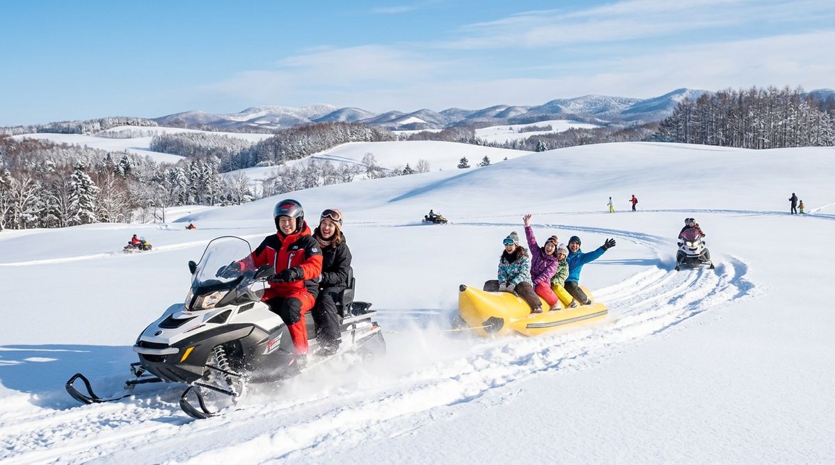 美瑛四季彩之丘雪上摩托車
