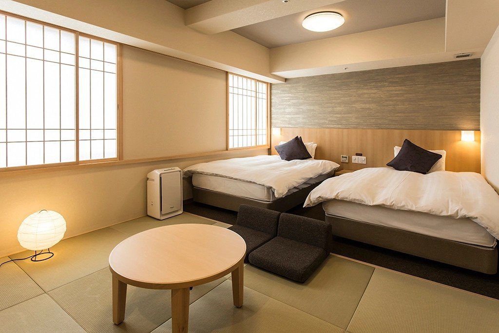 Dormy Inn 熊本 榻榻米區加兩張床的和洋室