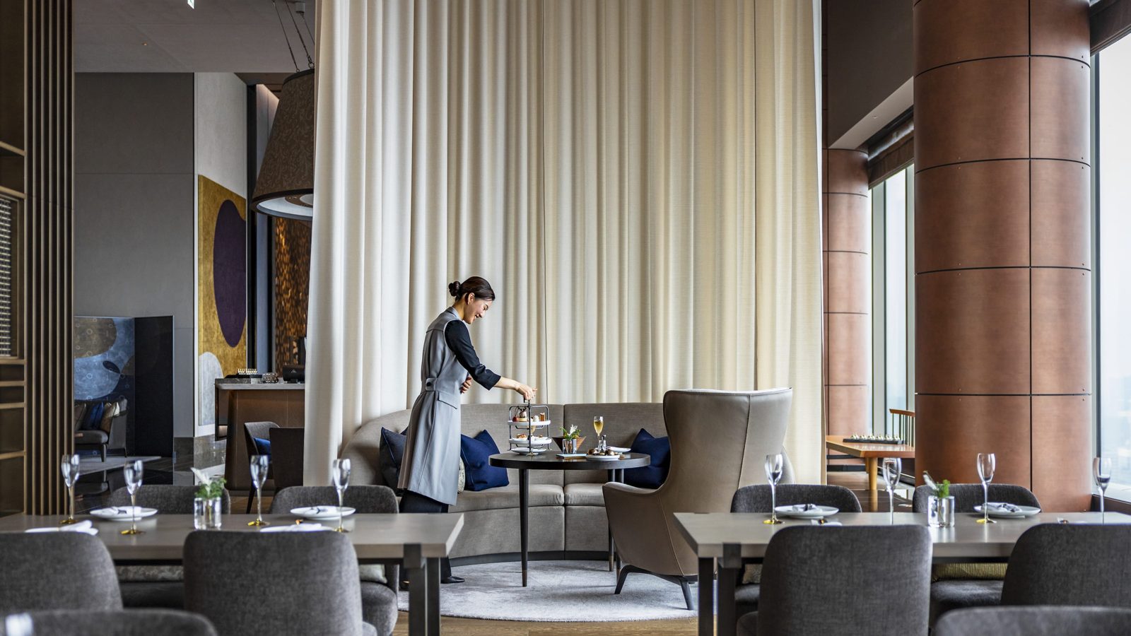 東京大手町四季酒店 THE LOUNGE 與皇居庭園的景色