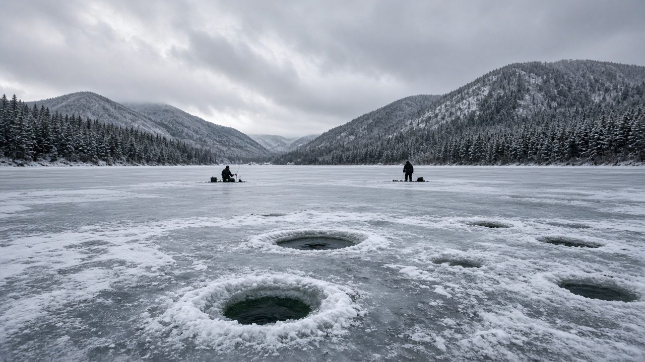 檜原湖冰上釣魚