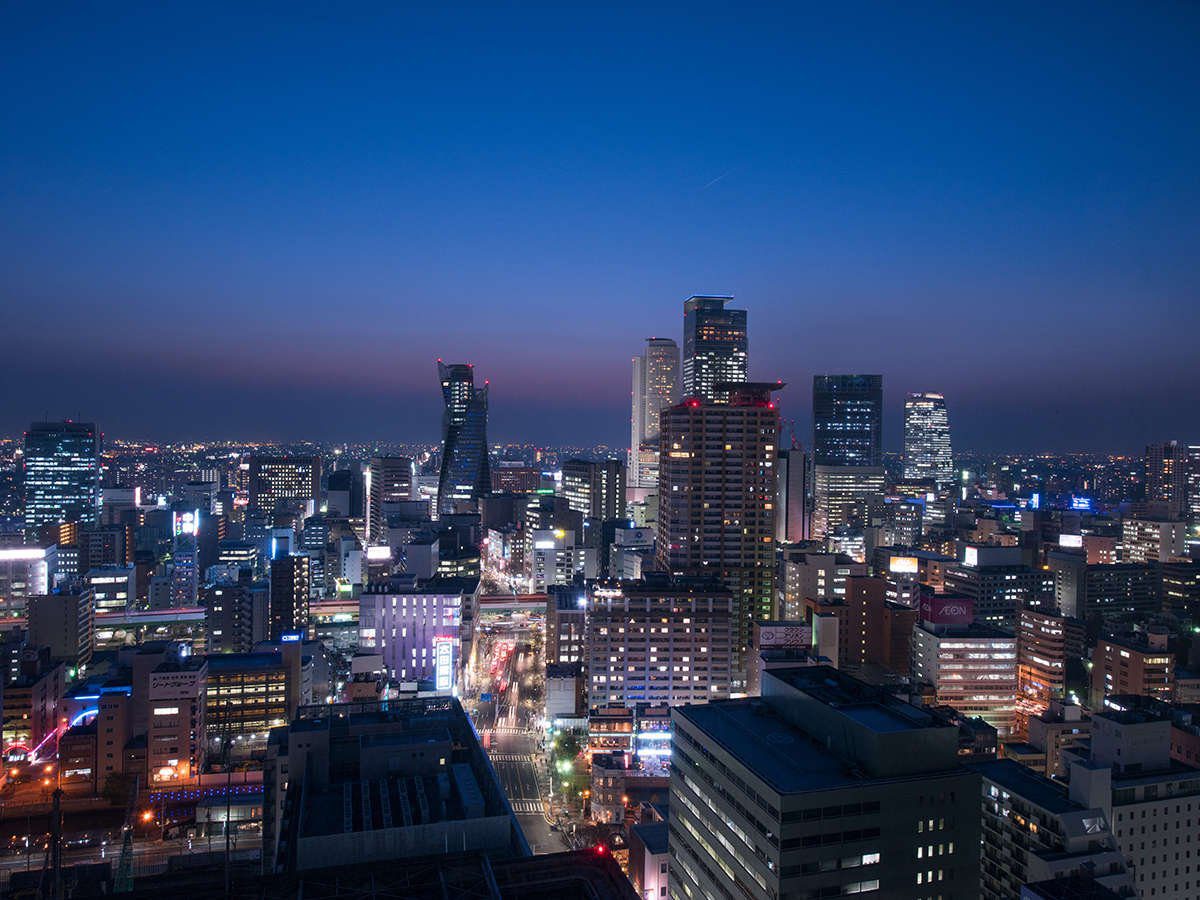 名古屋希爾頓酒店 客房窗外的名古屋市區夜景