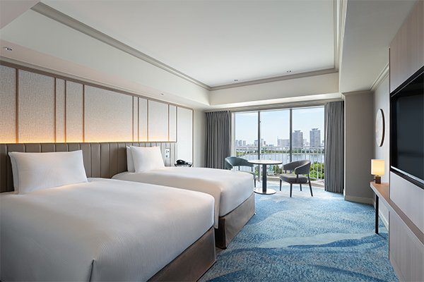 東京台場希爾頓酒店 Deluxe Plus 雙床客房與陽台