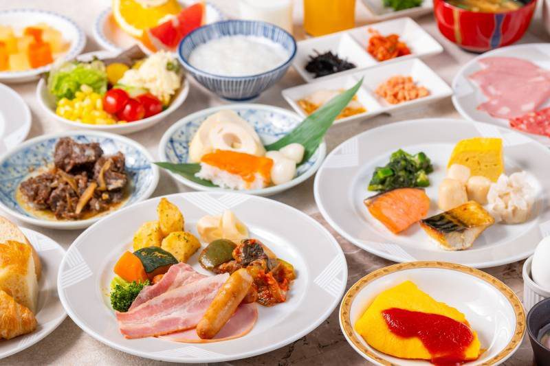 鳥取新大谷飯店 和洋自助早餐餐點