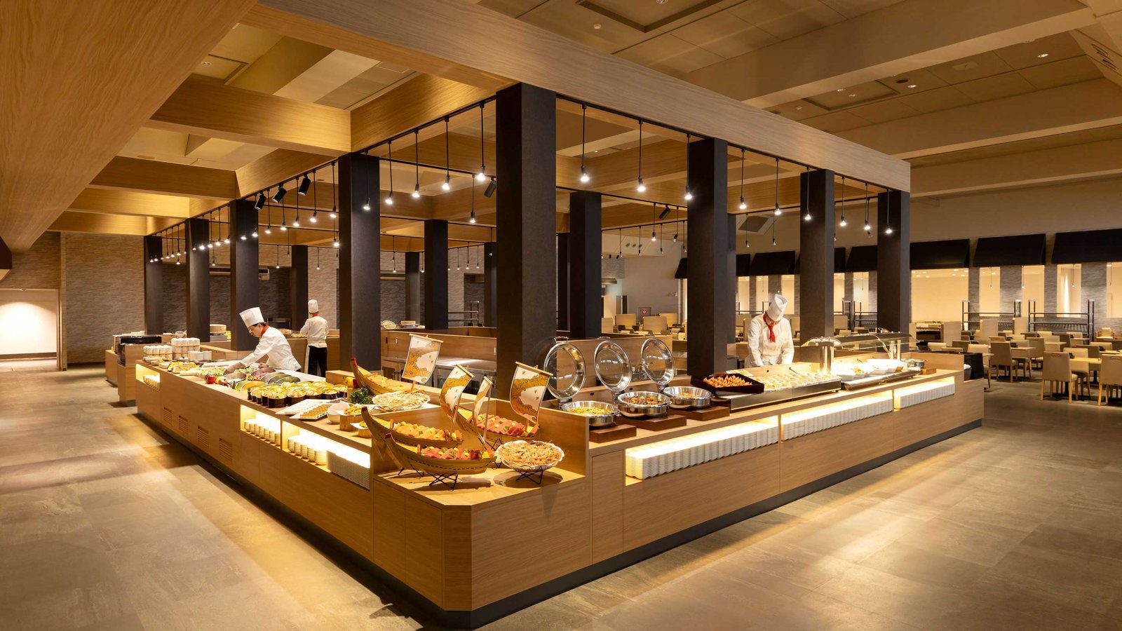 鹽原溫泉 新鹽原飯店 自助餐廳全景