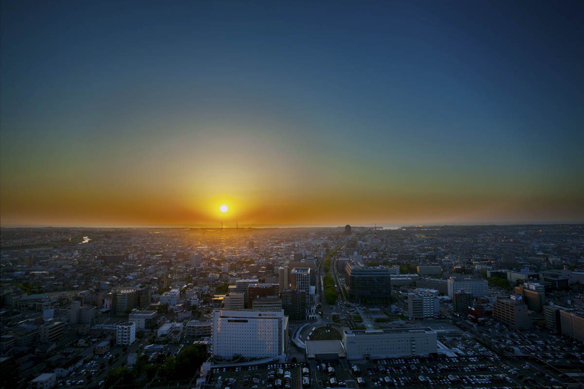 金澤日航酒店 高樓層望向日本海方向的夕陽