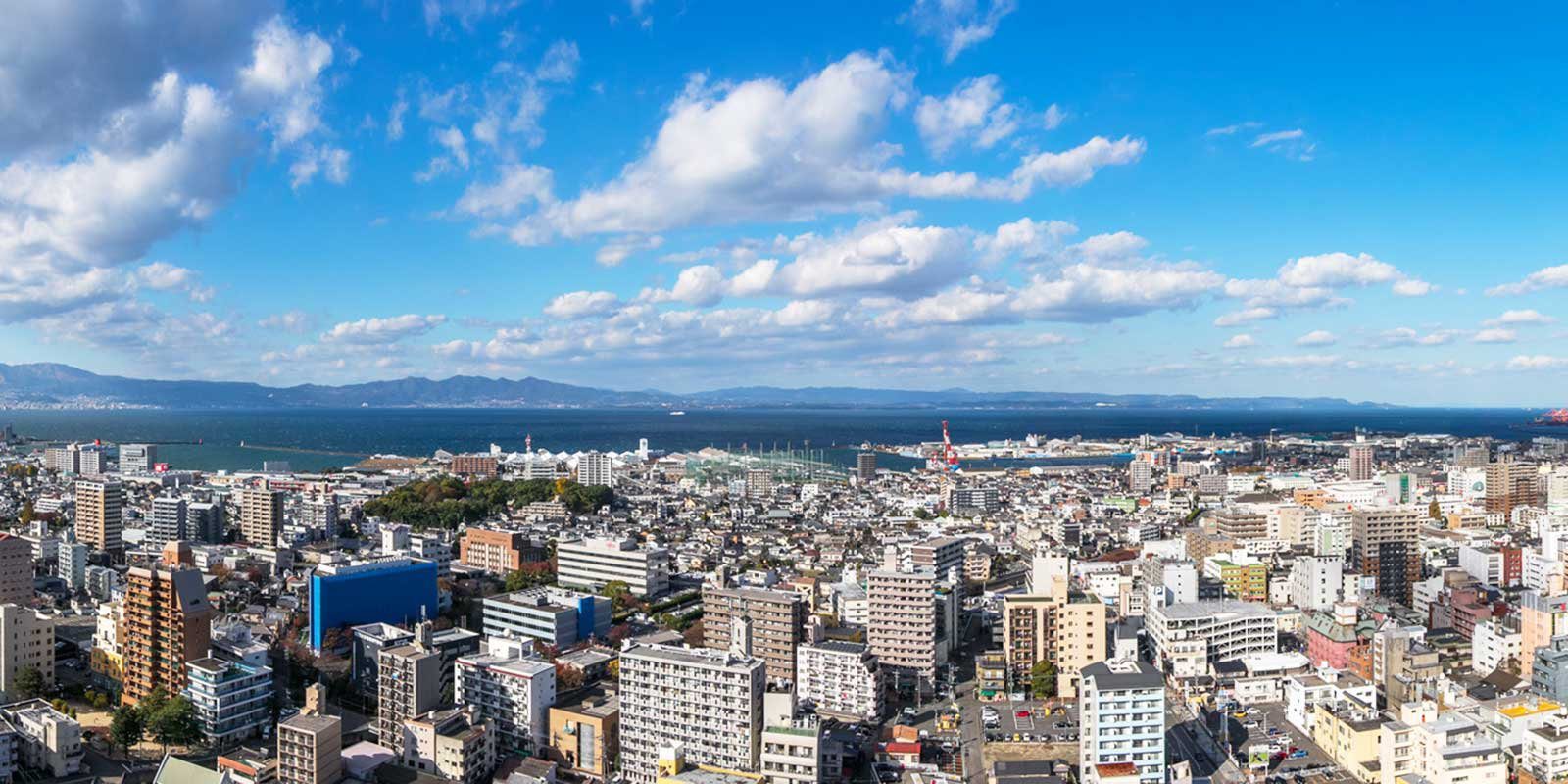 大分綠洲塔日航酒店 大分市街與海灣景觀