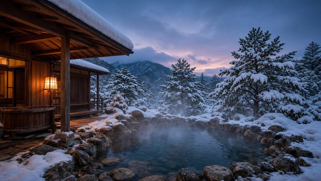 日本百大溫泉推薦:雪景中的露天風呂