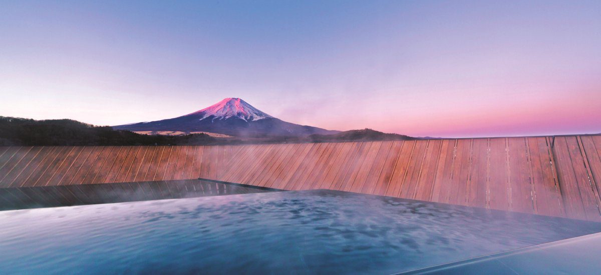 富士山溫泉 鍾山苑飯店 頂樓深湯三段式露天溫泉