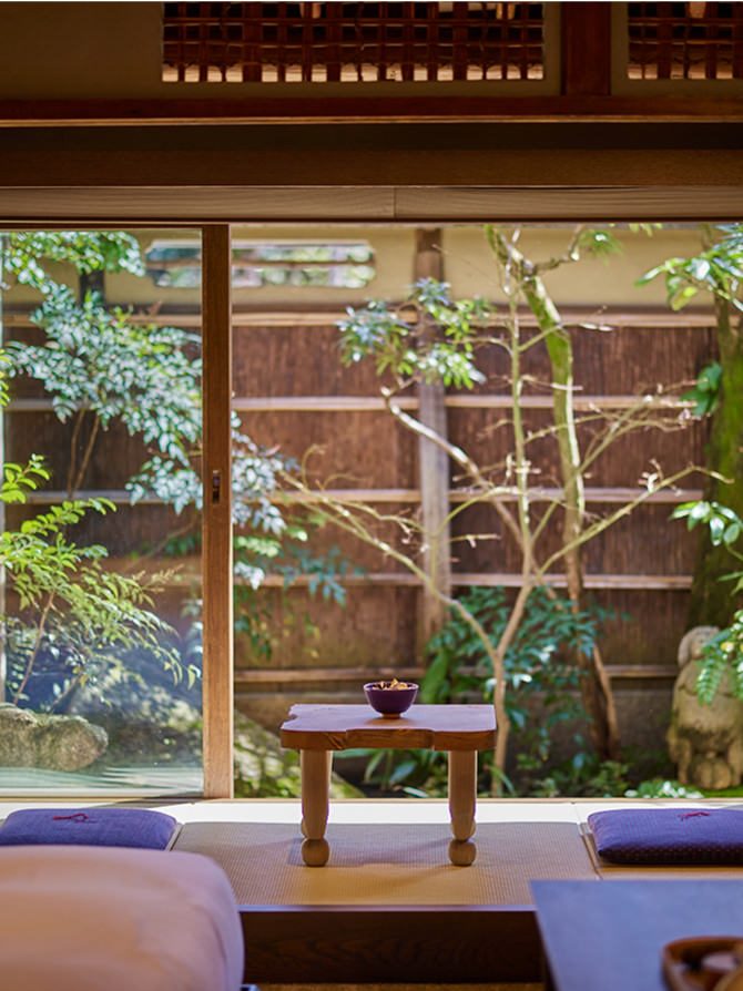 寧寧之道別邸 Kazeno Heritage 京都 101 坪庭與檜木浴槽套房