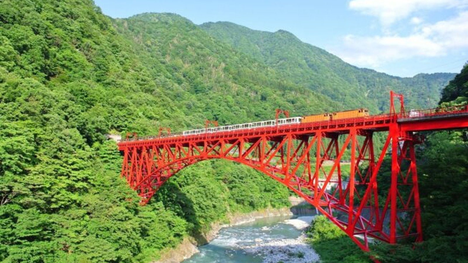 黑部・宇奈月溫泉 山之端 從旅館眺望黑部峽谷與新山彥橋