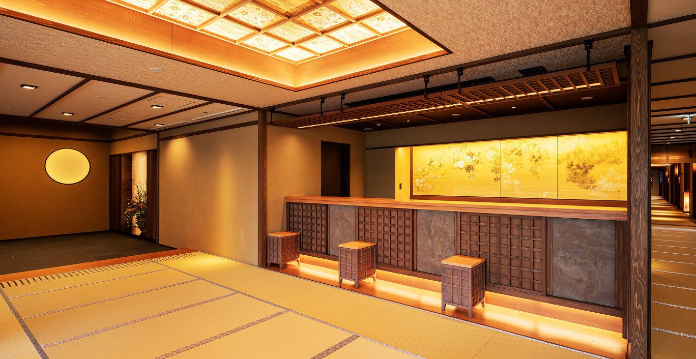 京都 御室 花傳抄 榻榻米帳場與金色屏風畫