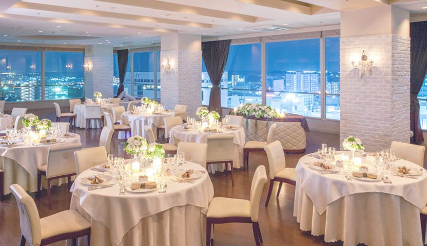 水戶京成飯店 11 樓 Sky Banquet 眺望水戶市街夜景