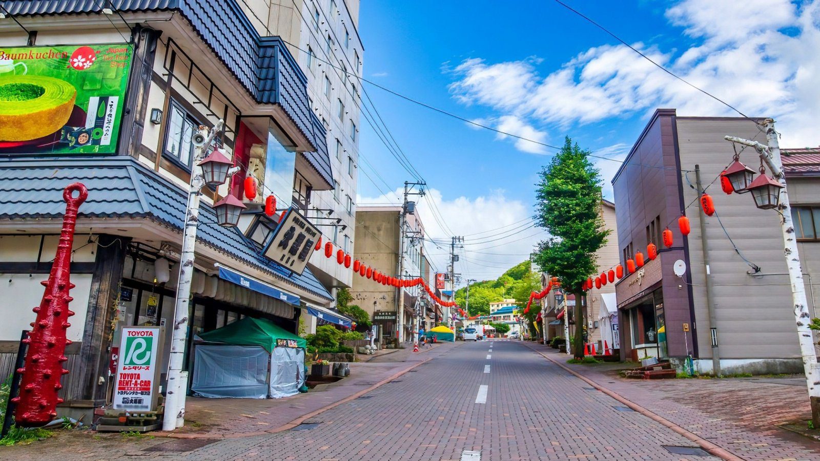 登別溫泉 第一瀧本館 館前的登別溫泉街極樂通