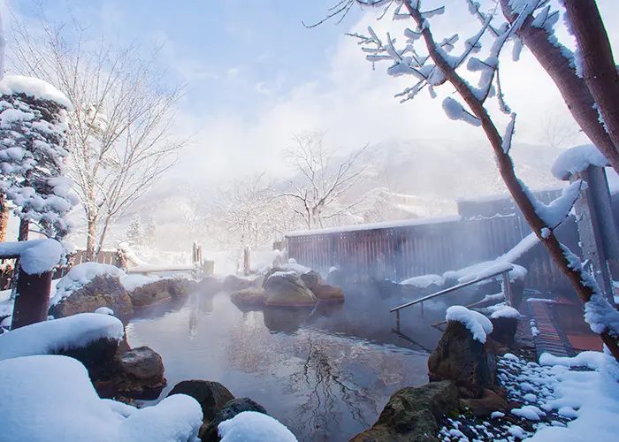 奧飛驒溫泉鄉 平湯 匠之宿 深山櫻庵 雪中的露天風呂