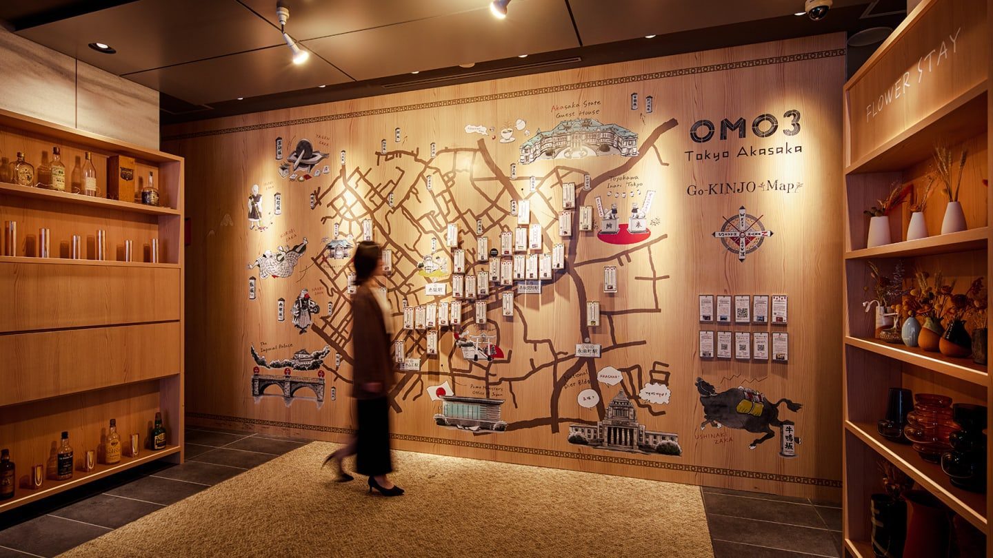 OMO3 東京赤坂 by 星野集團 OMO Base 的赤坂地圖牆