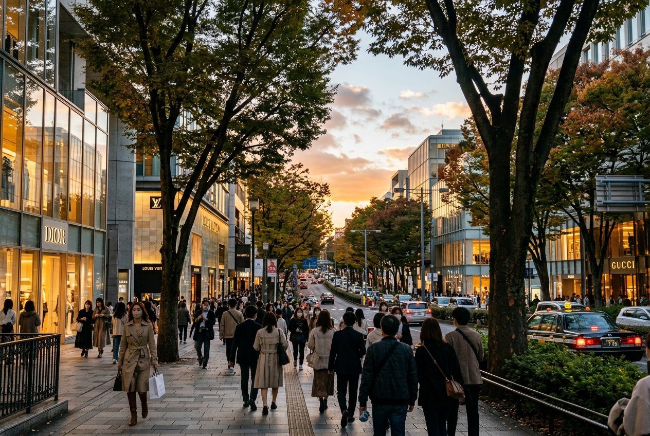 東京表參道林蔭大道黃昏景緻