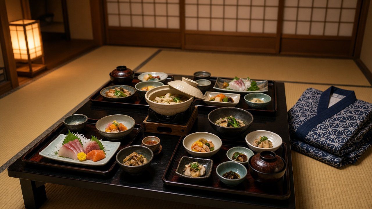日本溫泉旅館 一泊二食 會席料理晚餐