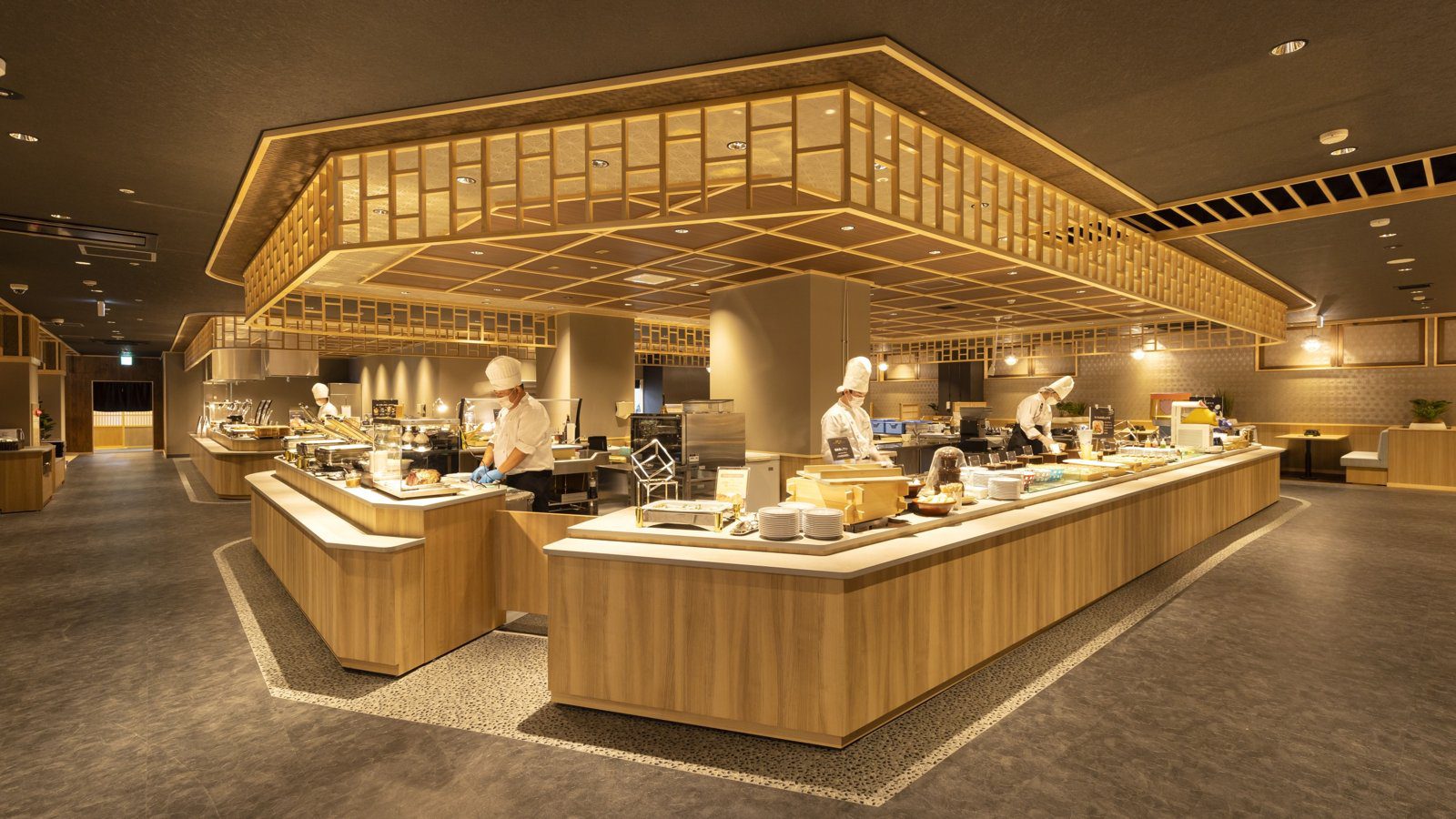 三朝溫泉 Premium 齊木別館 自助餐廳「かじか」的現場廚房