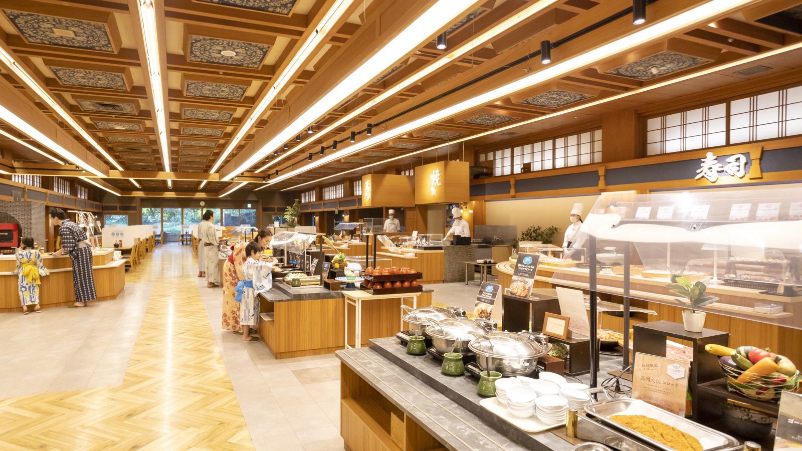 宇奈月溫泉 宇奈月大飯店 自助餐餐廳「きときと」的料理檯