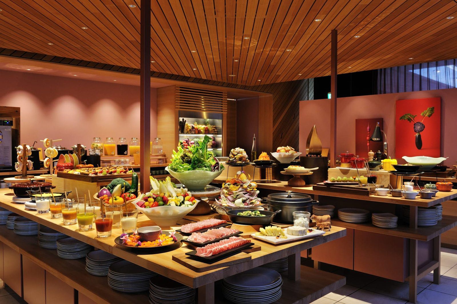 星野集團 RISONARE 那須 SHAKI SHAKI 的自助餐檯與料理