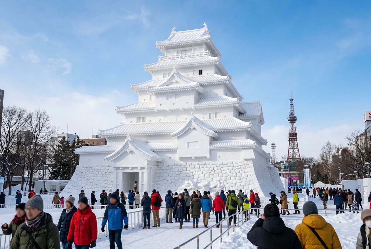 札幌雪祭大通公園巨型城堡大雪像