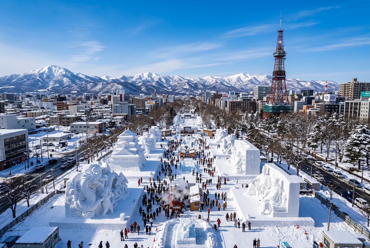 札幌雪祭、薄野冰雕與白色戀人一日遊