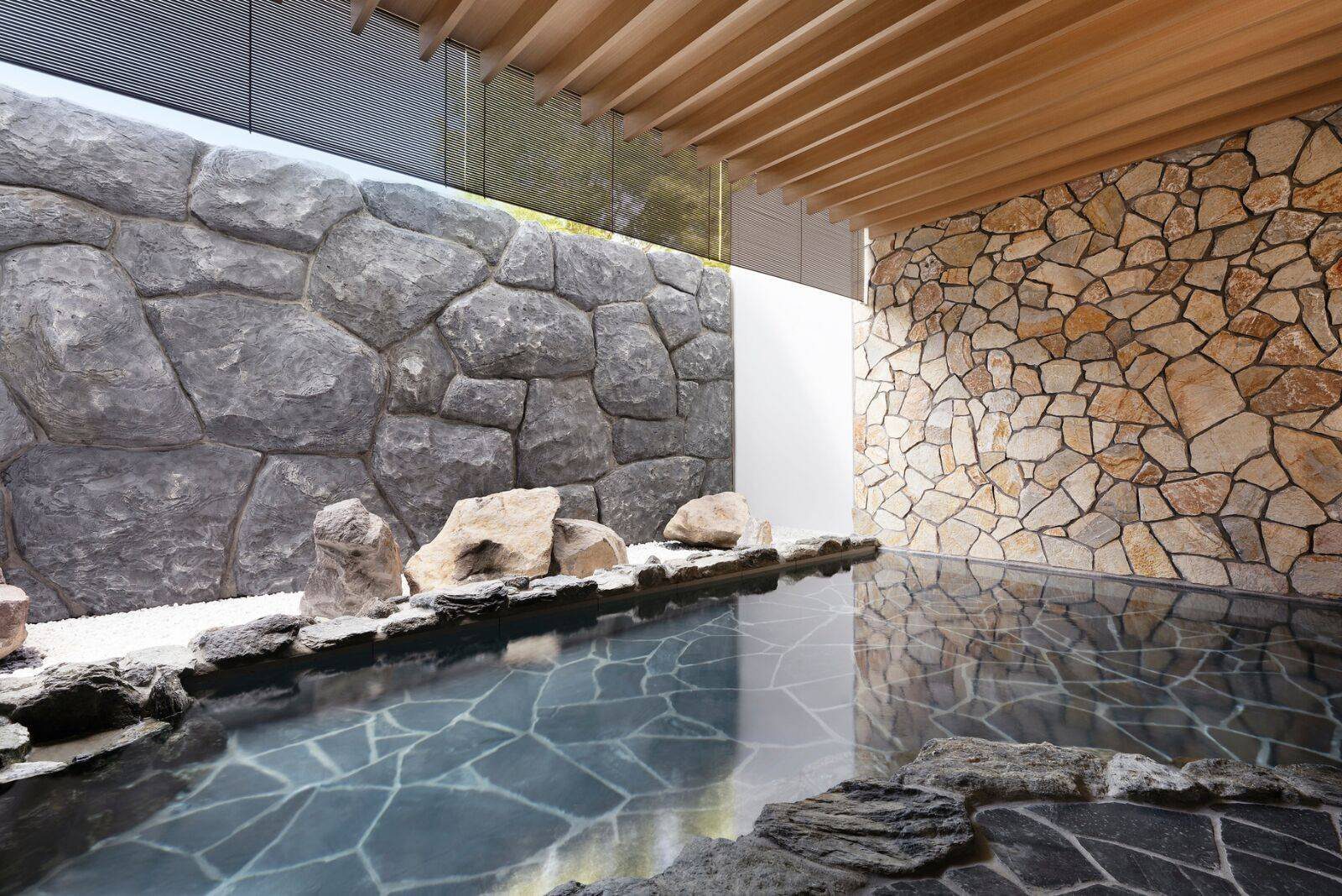 二世古 Setsu Niseko 石牆圍起的天然溫泉浴池