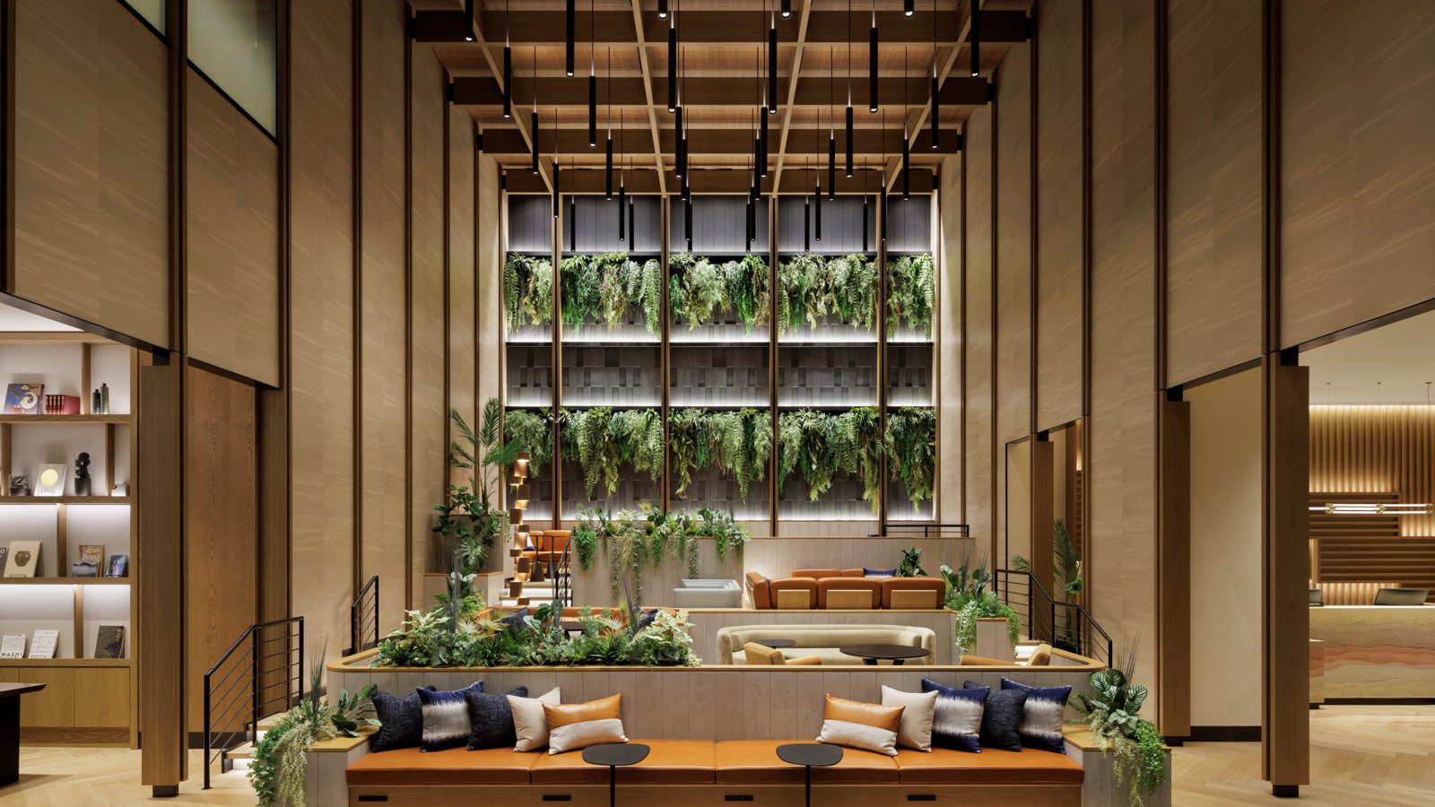鹿兒島喜來登酒店 5 樓大廳的植栽牆