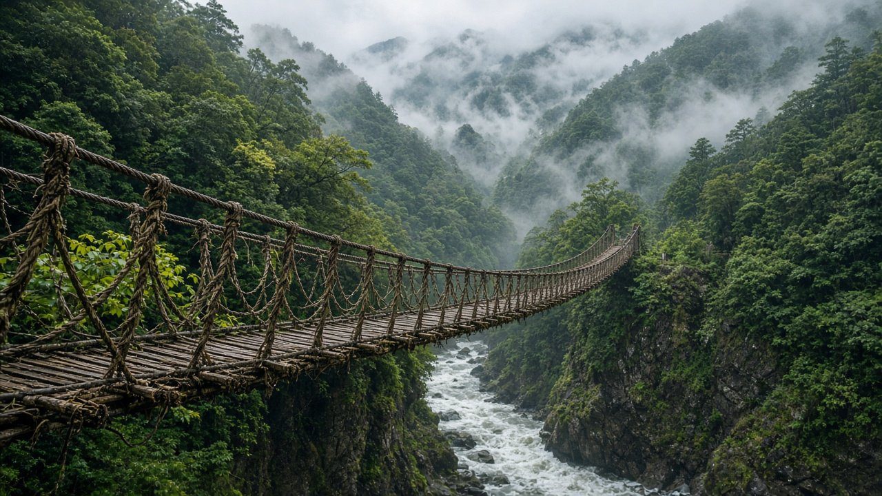 祖谷葛藤橋橫跨溪谷