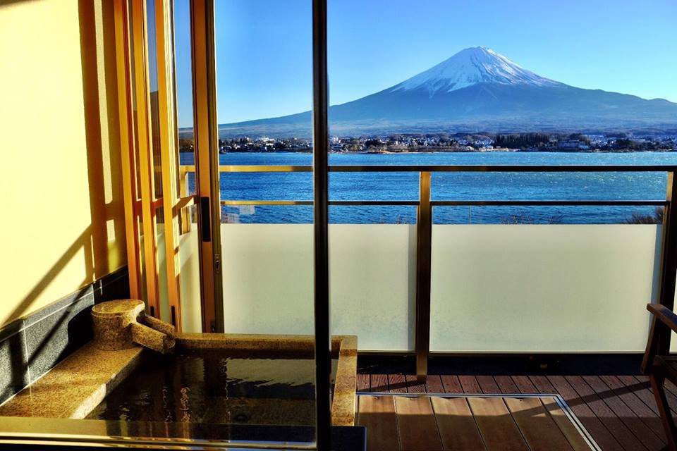 湖畔別邸 千一景 面向富士山的客房露天風呂