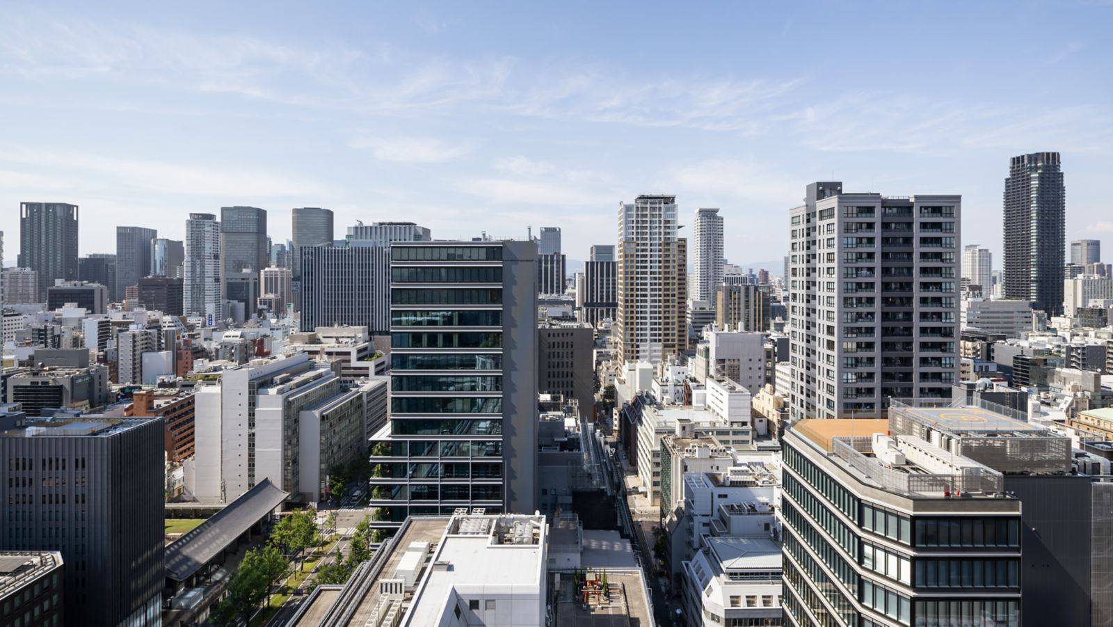 大阪瑞吉酒店 高樓客房望出去的本町街景