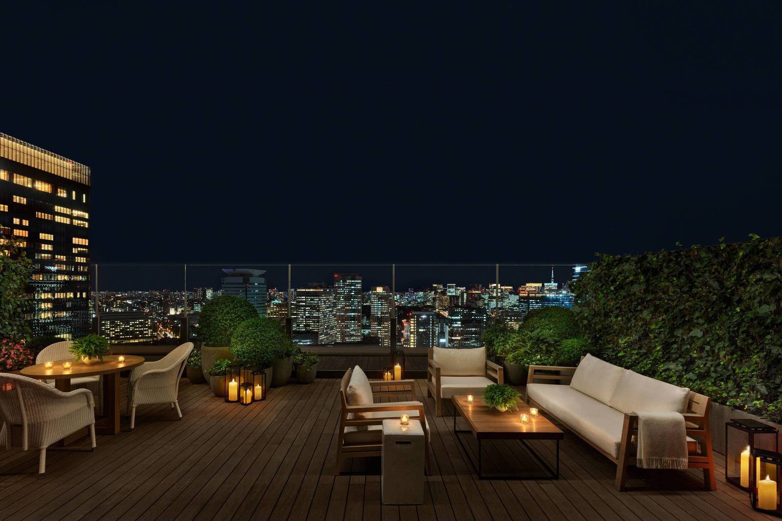 東京虎之門艾迪遜酒店 套房露台與虎之門夜景
