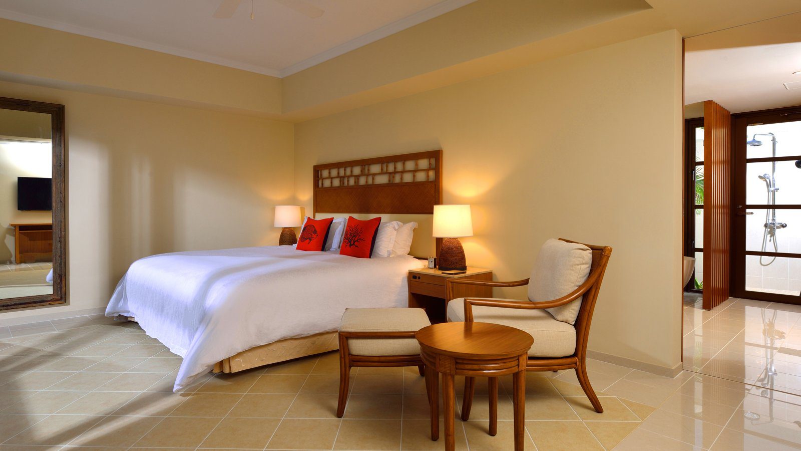 The Uza 露台海灘俱樂部別墅 villa 的大床臥室
