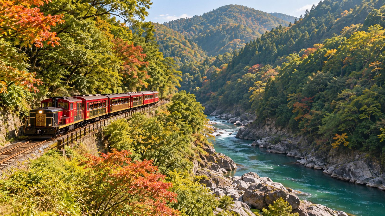 嵯峨野觀光小火車情境示意圖