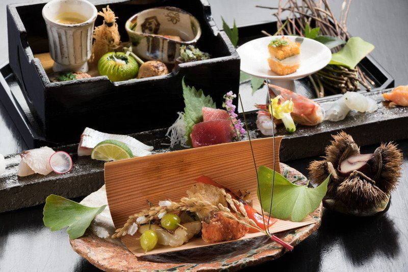 庭園之宿 石亭 廣島宮濱溫泉 石亭的晚餐料理