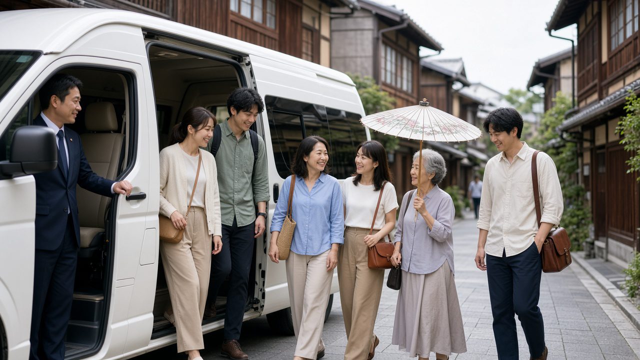 京都多人 HiAce 包車情境示意圖