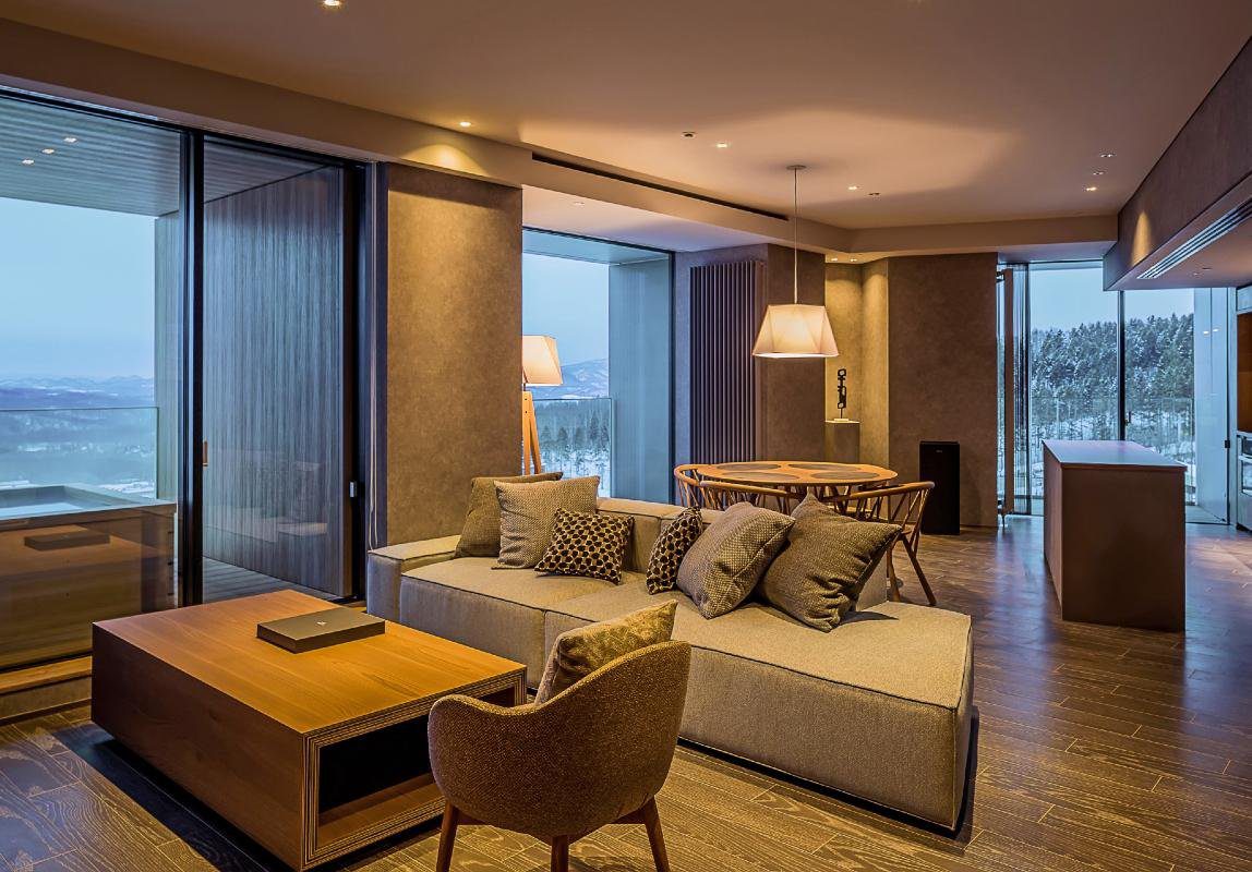 MUWA NISEKO 二世谷 King Suites 的客廳