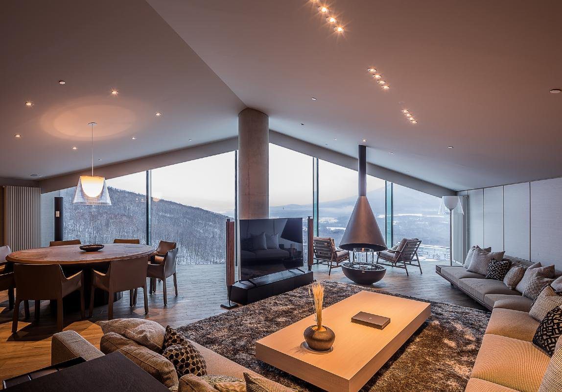 MUWA NISEKO 二世谷 4 Bedroom Penthouses 的客廳