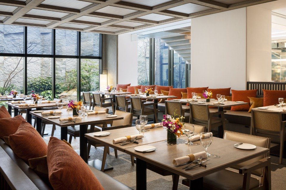 THE HOTEL HIGASHIYAMA KYOTO TOKYU B1 樓餐廳ナナノイチ的用餐區